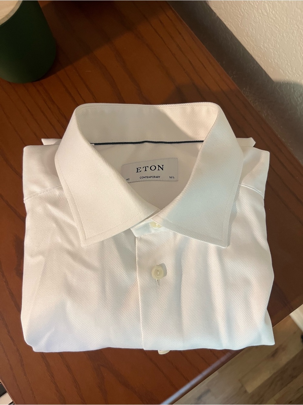Eton White Men's Dress Shirt - Contemporary Fit - Cotton